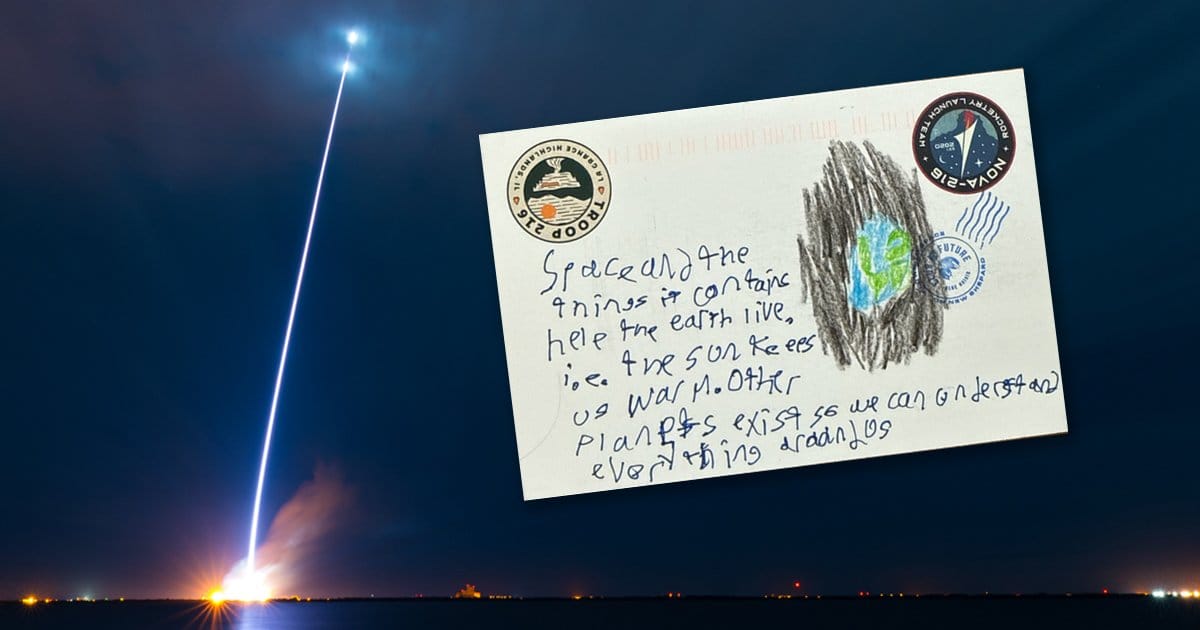 感谢蓝色起源任务，部队的明信片到达太空 | Troop's postcards reach space, thanks to Blue Origin mission