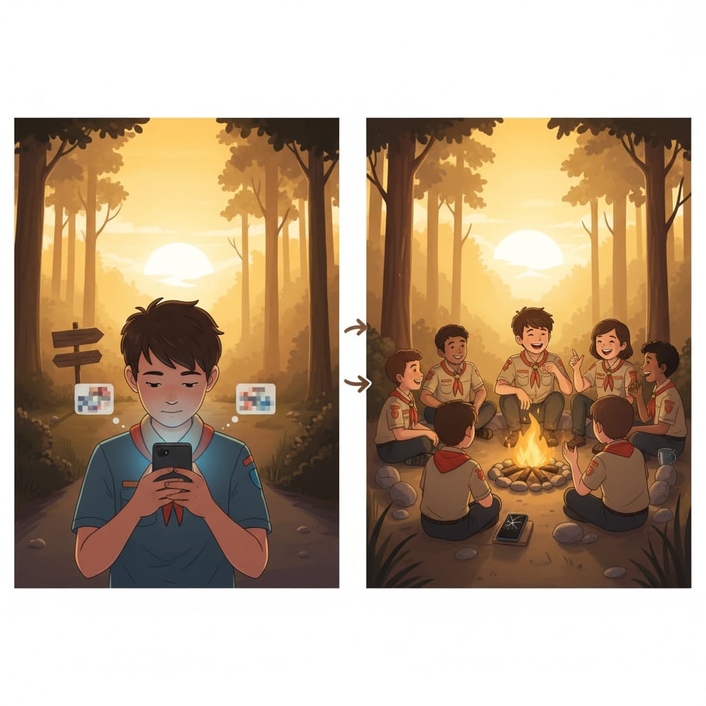 童子军露营中的数字设备管理：享受真实体验的艺术