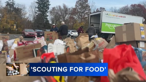 费城童子军收集了数千磅食物 | Philadelphia Scouts collect thousand of pounds of food
