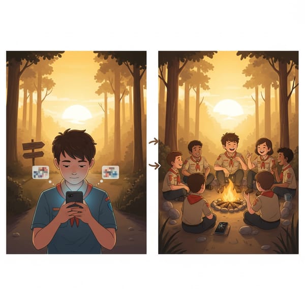 童子军露营中的数字设备管理：享受真实体验的艺术
